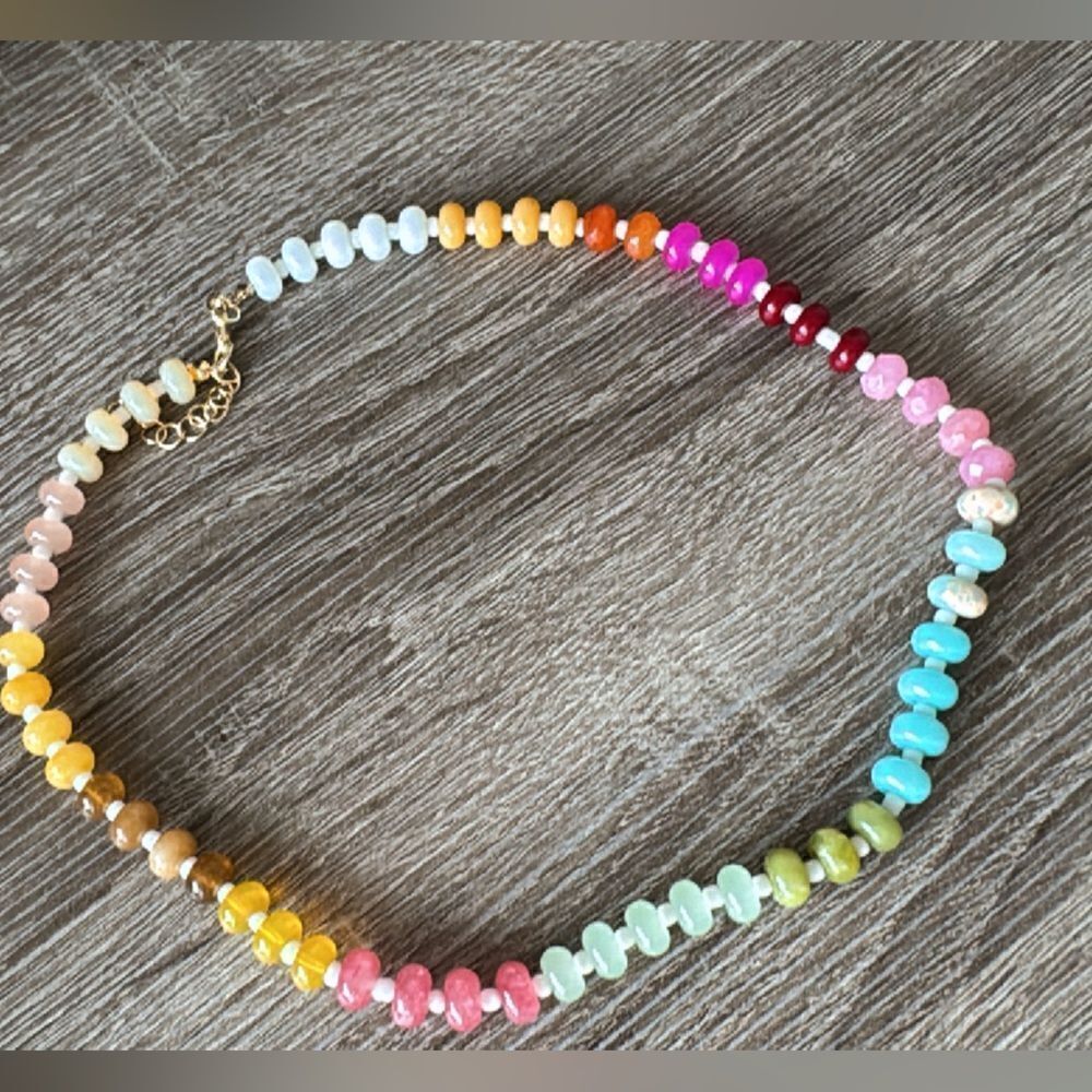 Bohemian rainbow necklace A613 - Picture 2 of 3